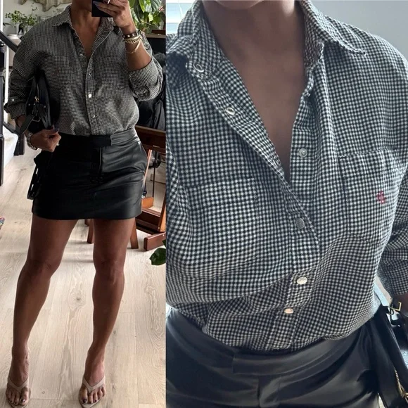 RALPH LAUREN WHITE & BLACK HOUNDSTOOTH L - Picture 2 of 4